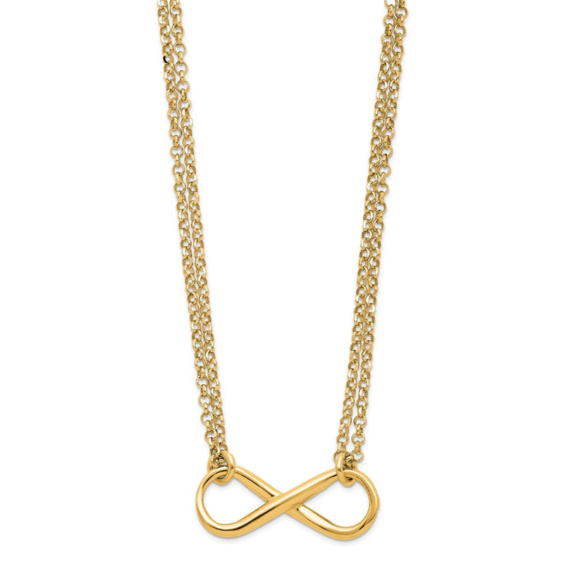 Gold Plated Sterling Silver Polished Infinity Symbol Necklace