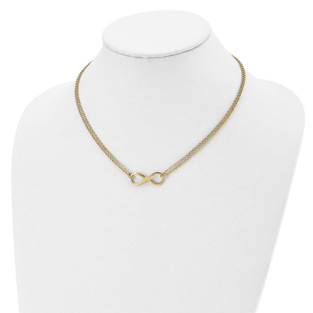 Gold Plated Sterling Silver Polished Infinity Symbol Necklace