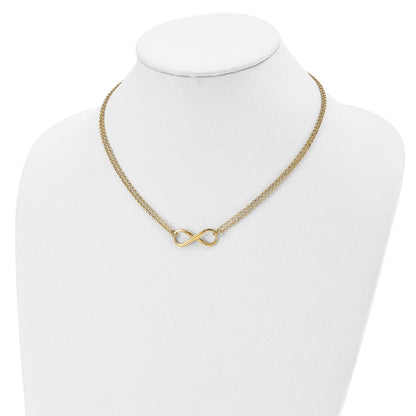 Gold Plated Sterling Silver Polished Infinity Symbol Necklace