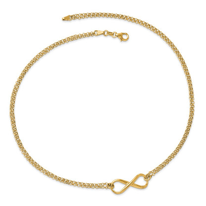 Gold Plated Sterling Silver Polished Infinity Symbol Necklace