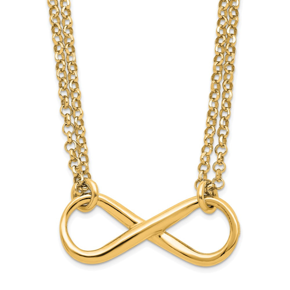 Gold Plated Sterling Silver Polished Infinity Symbol Necklace