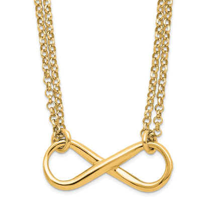 Gold Plated Sterling Silver Polished Infinity Symbol Necklace
