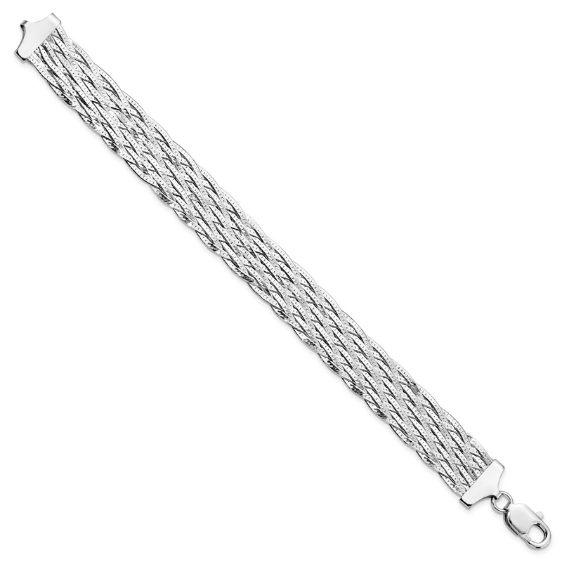 7.5 Inch Sterling Silver Polished Braided Bracelet