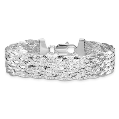 7.5 Inch Sterling Silver Polished Braided Bracelet