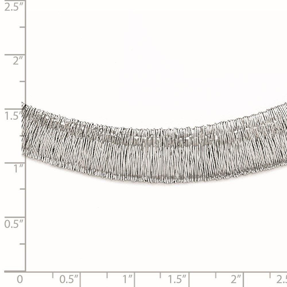 Sterling Silver Polished And Textured Graduated Neck Collar
