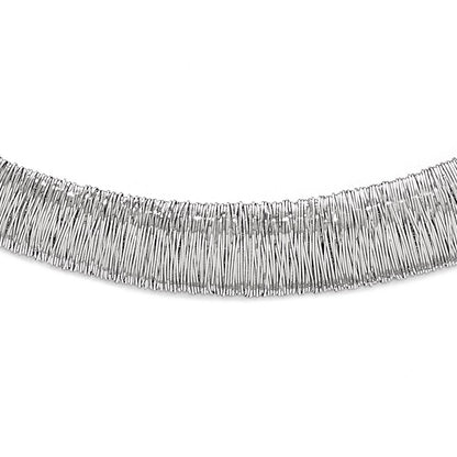 Sterling Silver Polished And Textured Graduated Neck Collar
