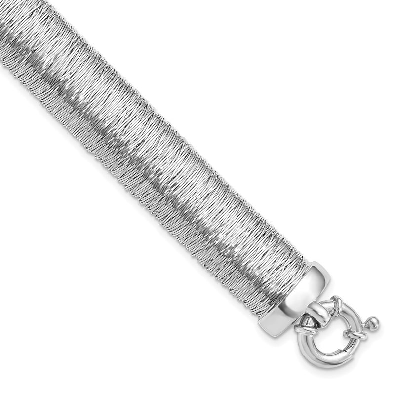 7.5 Inch Sterling Silver Polished And Textured Bracelet