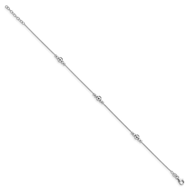 Sterling Silver Polished W/1In Ext. Anklet