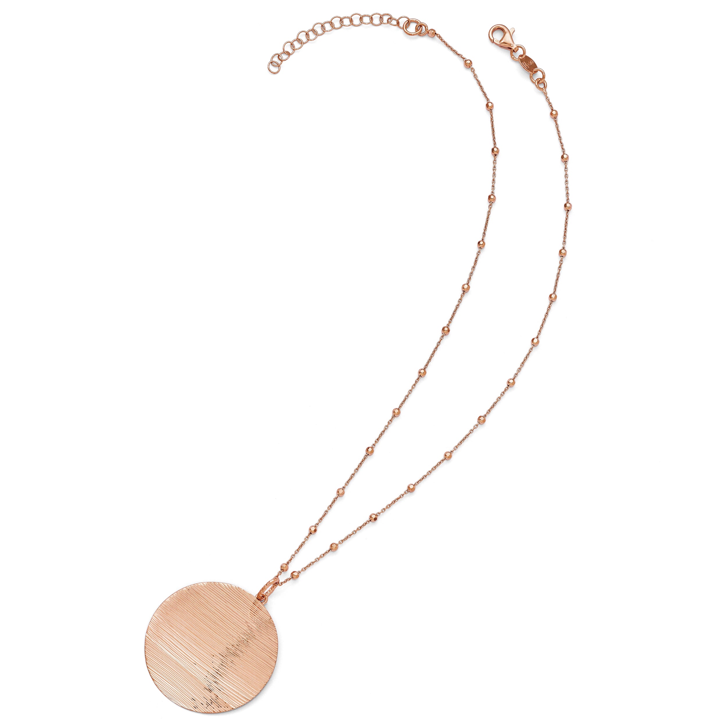 Sterling Silver Ss Radiant Essence Rose-Tone Flash 24K Plate Neck W/2In Ext