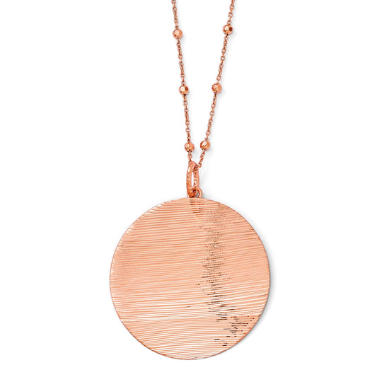 Sterling Silver Ss Radiant Essence Rose-Tone Flash 24K Plate Neck W/2In Ext