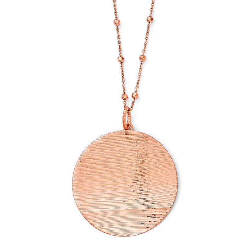 Sterling Silver Ss Radiant Essence Rose-Tone Flash 24K Plate Neck W/2In Ext