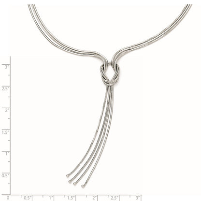 Sterling Silver Rh-Plat Polish Fancy Knot W/2In Ext. Necklace