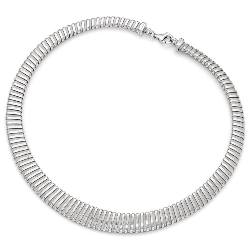 Sterling Silver Polished And Textured Necklace