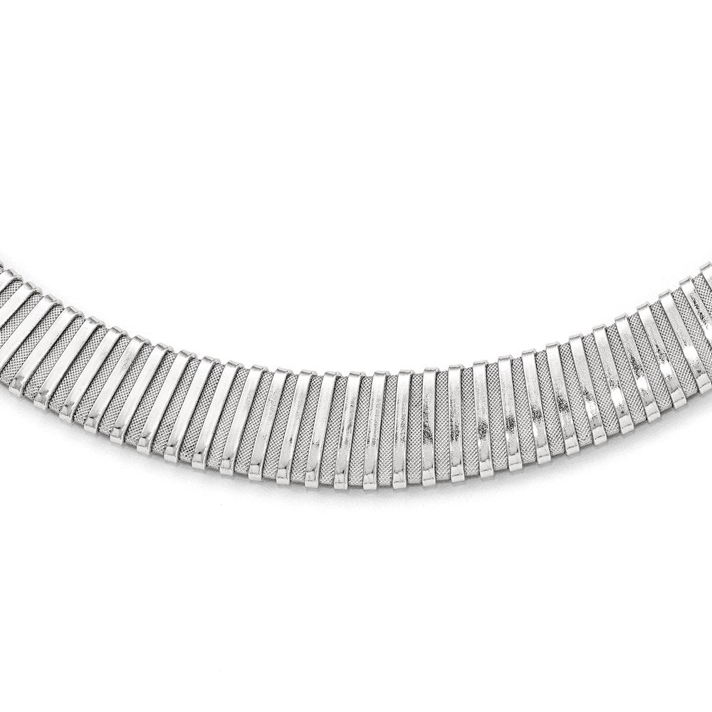 Sterling Silver Polished And Textured Necklace