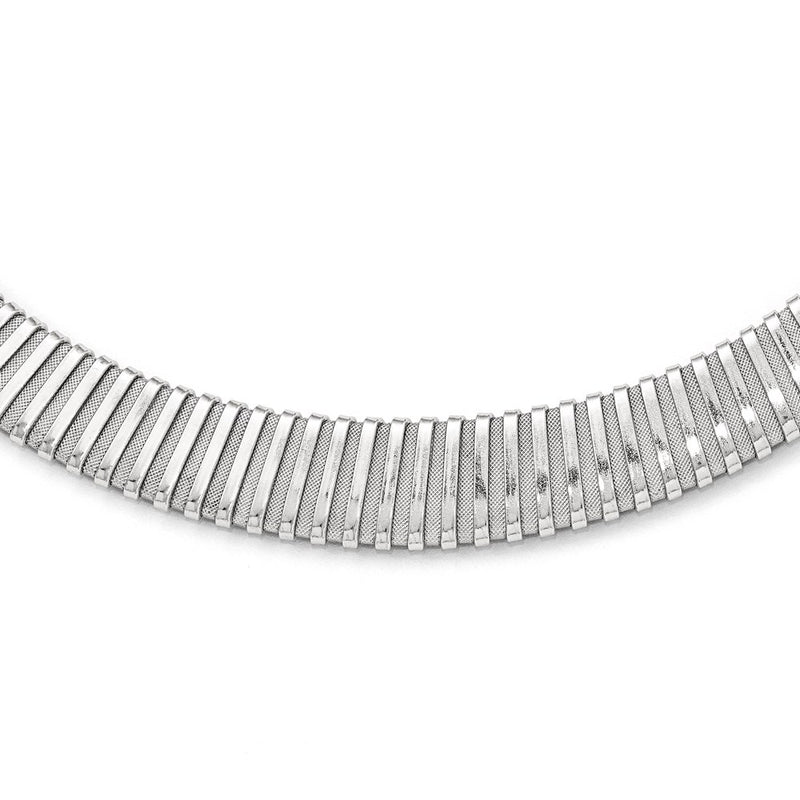 Sterling Silver Polished And Textured Necklace