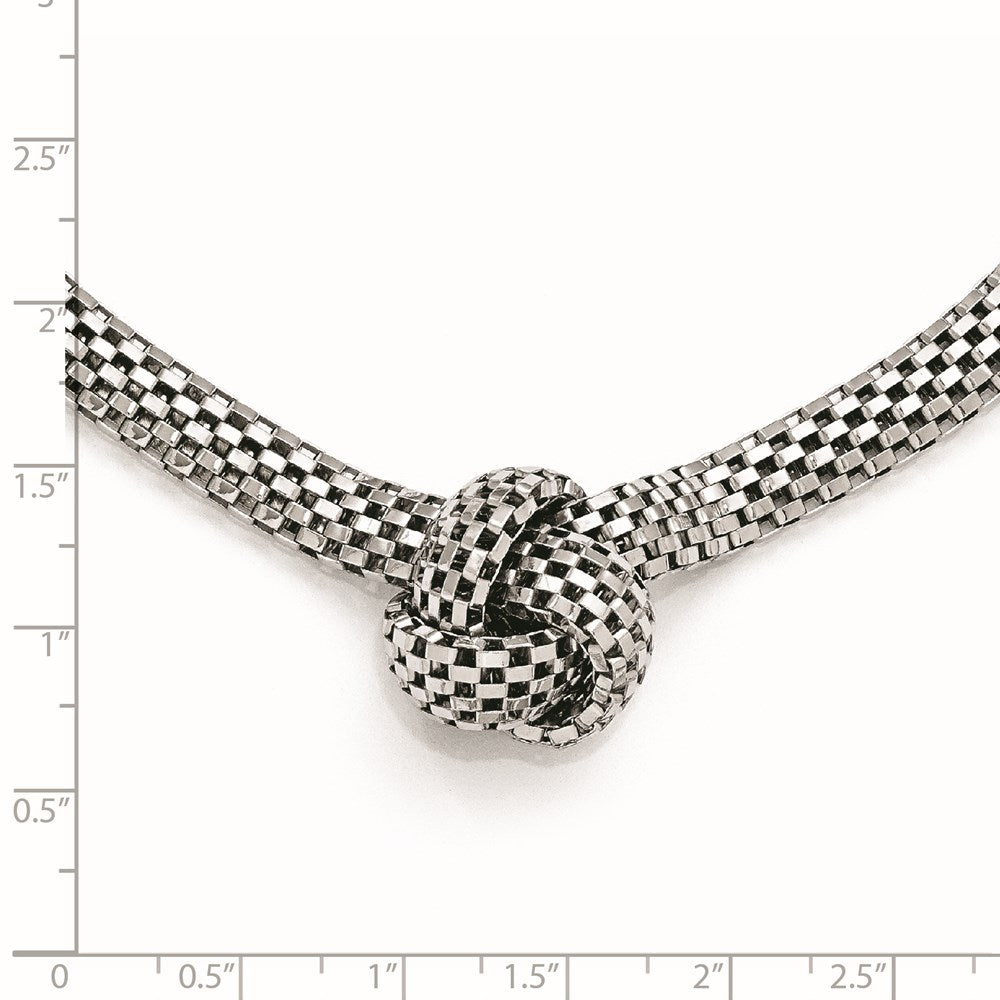 Sterling Silver Ruthenium-Plated Necklace W/2In Ext