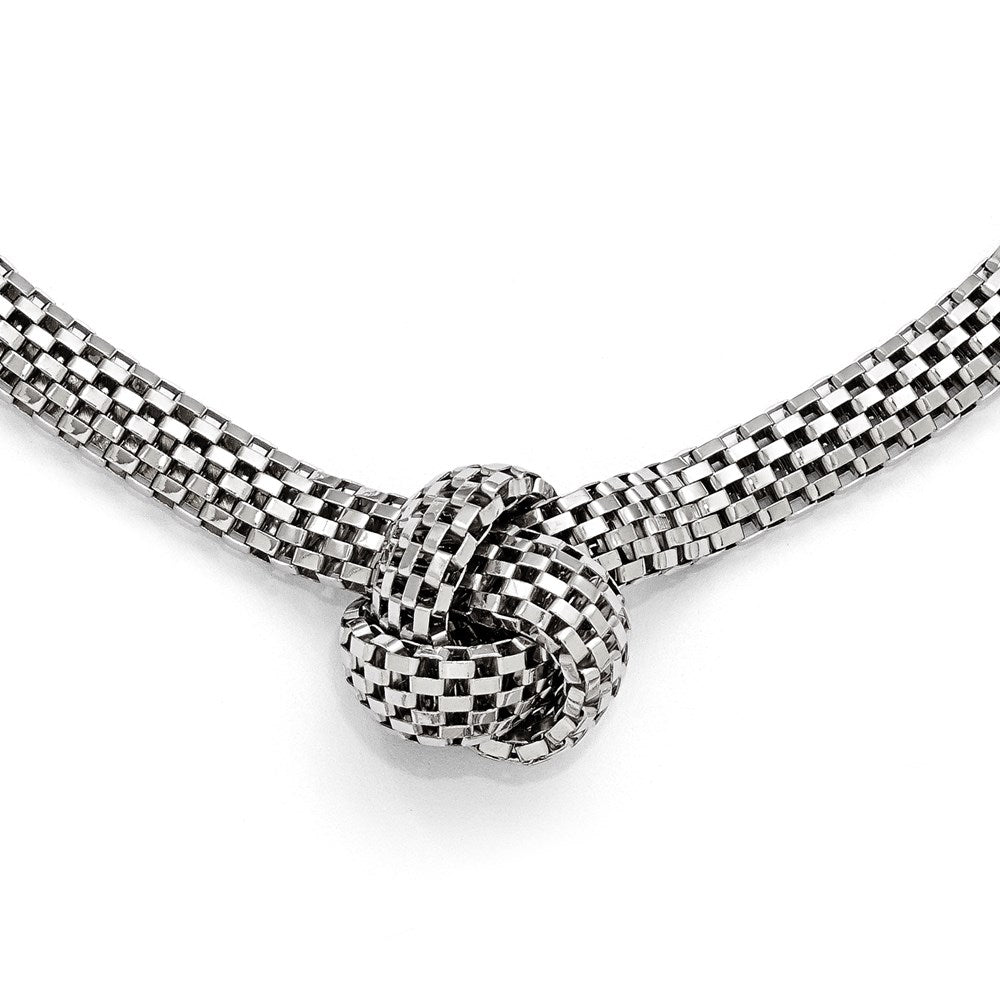 Sterling Silver Ruthenium-Plated Necklace W/2In Ext