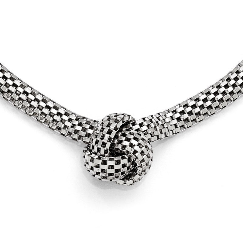 Sterling Silver Ruthenium-Plated Necklace W/2In Ext