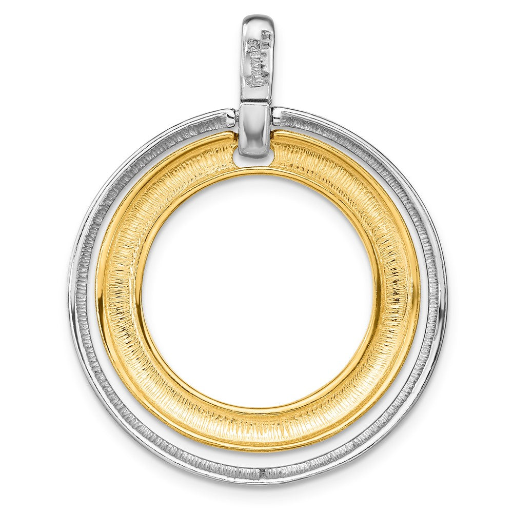 Sterling Silver Gold-Tone Rh And Flash 24K Plated Pendant
