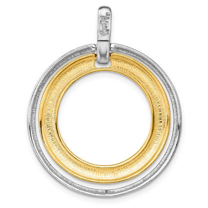 Sterling Silver Gold-Tone Rh And Flash 24K Plated Pendant