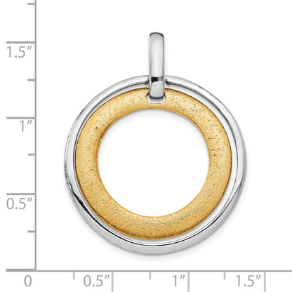 Sterling Silver Gold-Tone Rh And Flash 24K Plated Pendant
