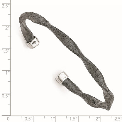 Sterling Silver Black Rhodium-Plated Textured Twisted Bracelet