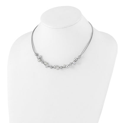 Sterling Silver Polished W/2.5In Ext. Necklace
