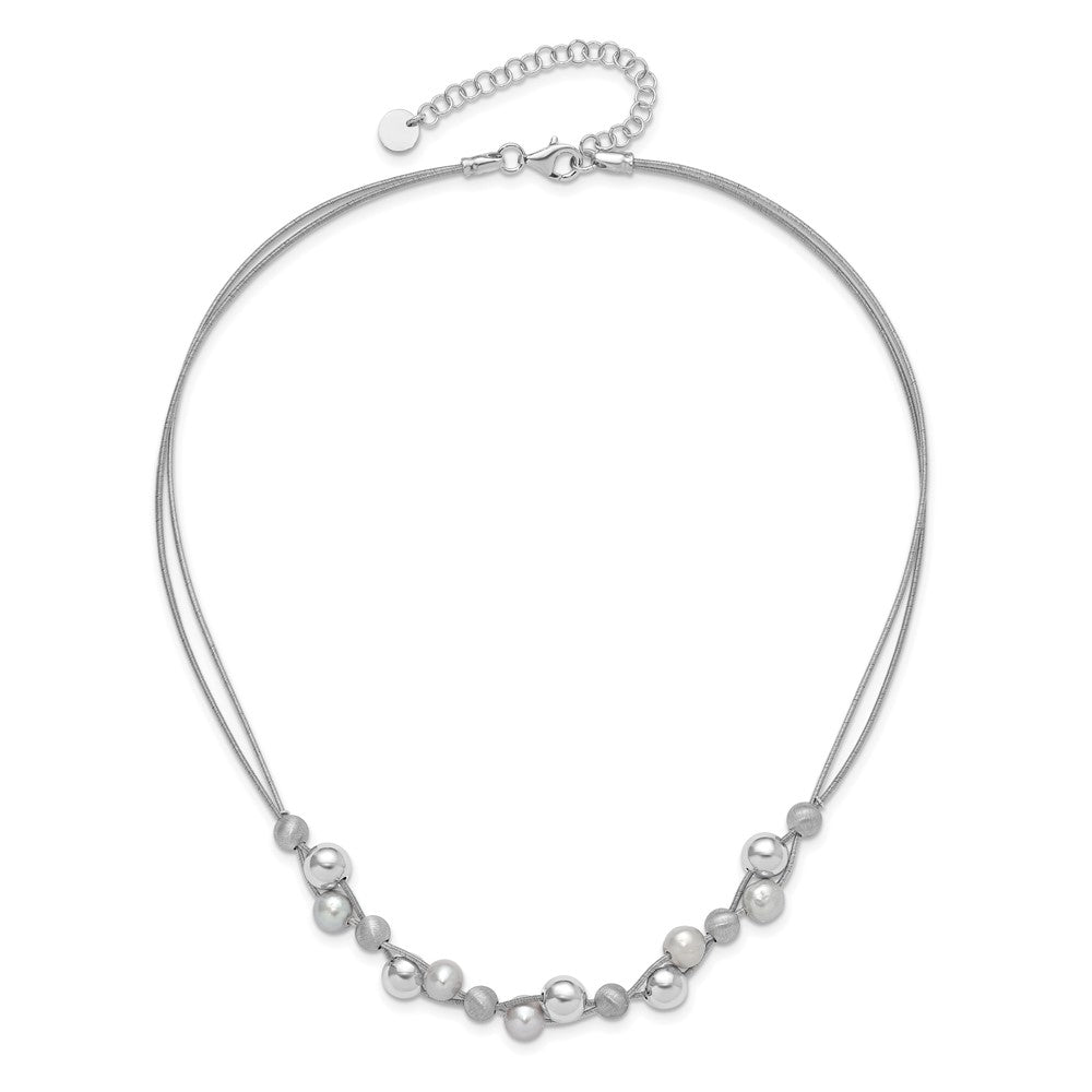 Sterling Silver Polished W/2.5In Ext. Necklace
