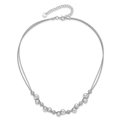Sterling Silver Polished W/2.5In Ext. Necklace