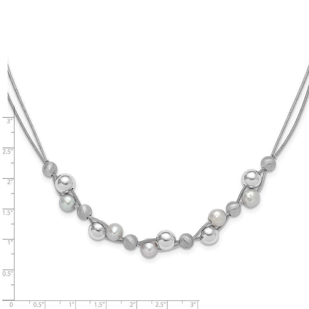 Sterling Silver Polished W/2.5In Ext. Necklace