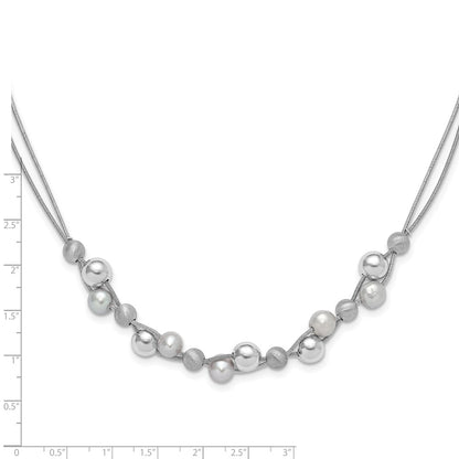 Sterling Silver Polished W/2.5In Ext. Necklace