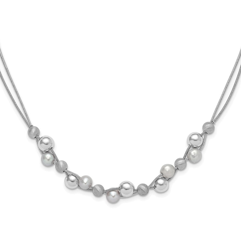 Sterling Silver Polished W/2.5In Ext. Necklace