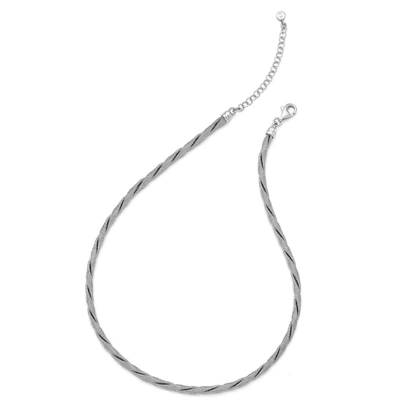 Sterling Silver Textured W/2.5In Extender Necklace