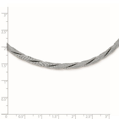 Sterling Silver Textured W/ Extender Chain Necklace