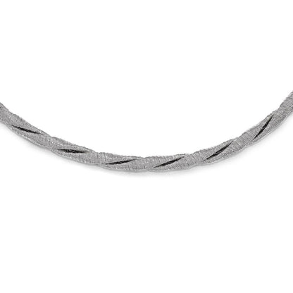 Sterling Silver Textured W/ Extender Chain Necklace