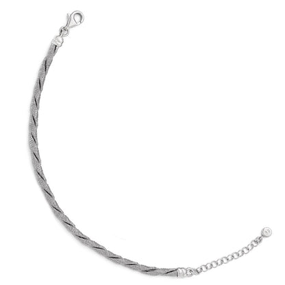 7.5 Inch Sterling Silver Textured W/2In Extender Bracelet