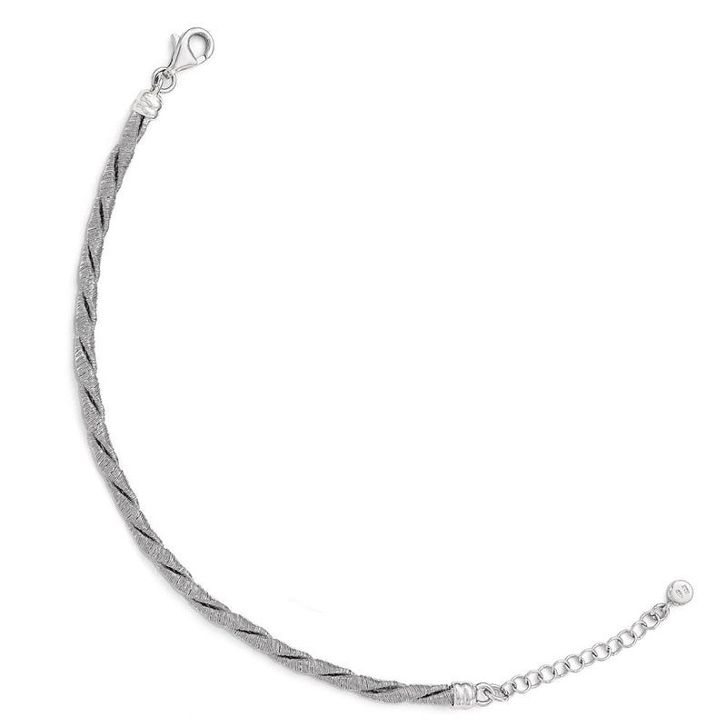 7.5 Inch Sterling Silver Textured W/2In Extender Bracelet