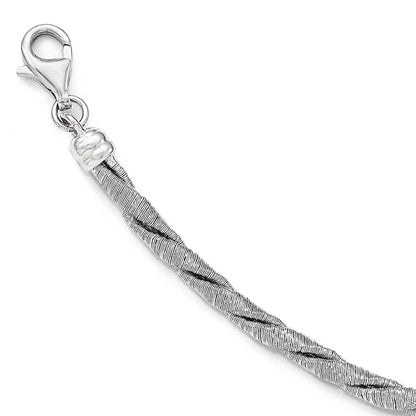 7.5 Inch Sterling Silver Textured W/2In Extender Bracelet