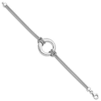7.5 Inch Sterling Silver Textured Bracelet