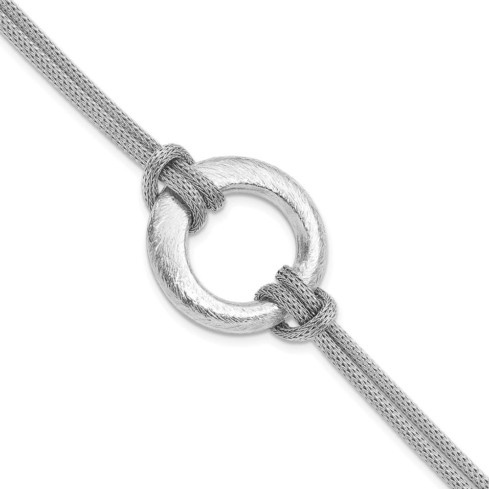 7.5 Inch Sterling Silver Textured Bracelet