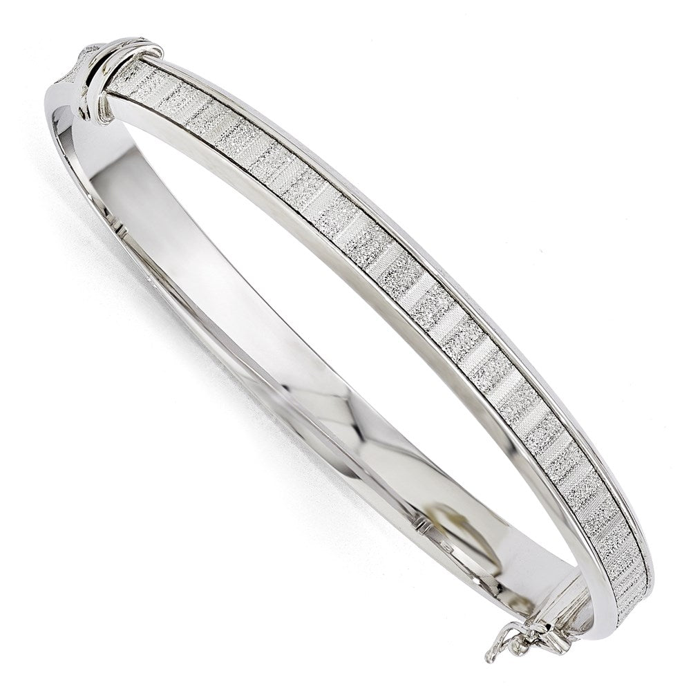 Sterling Silver Polished Glimmer Infused Bracelet