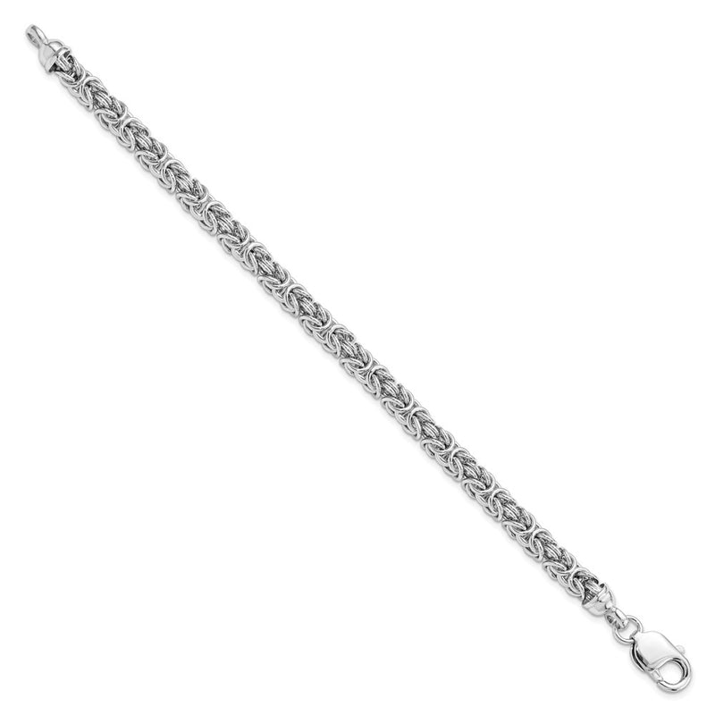 7.5 Inch Sterling Silver Rhodium-Plated Polished Link Bracelet