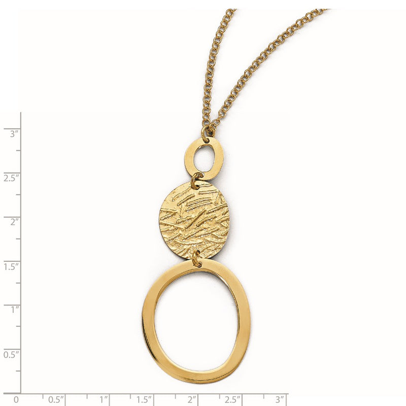 Ss/Gold Plated Sterling Silver Gold-Plated Textured W/2In Ext Necklace