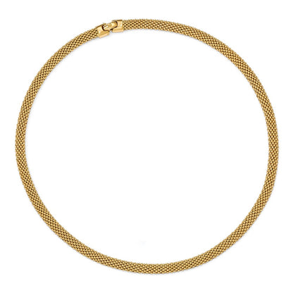 Sterling Silver Gold-Tone Polished Mesh Necklace