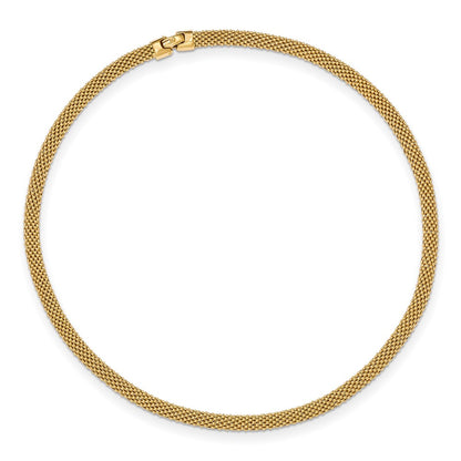 Sterling Silver Gold-Tone Polished Mesh Necklace