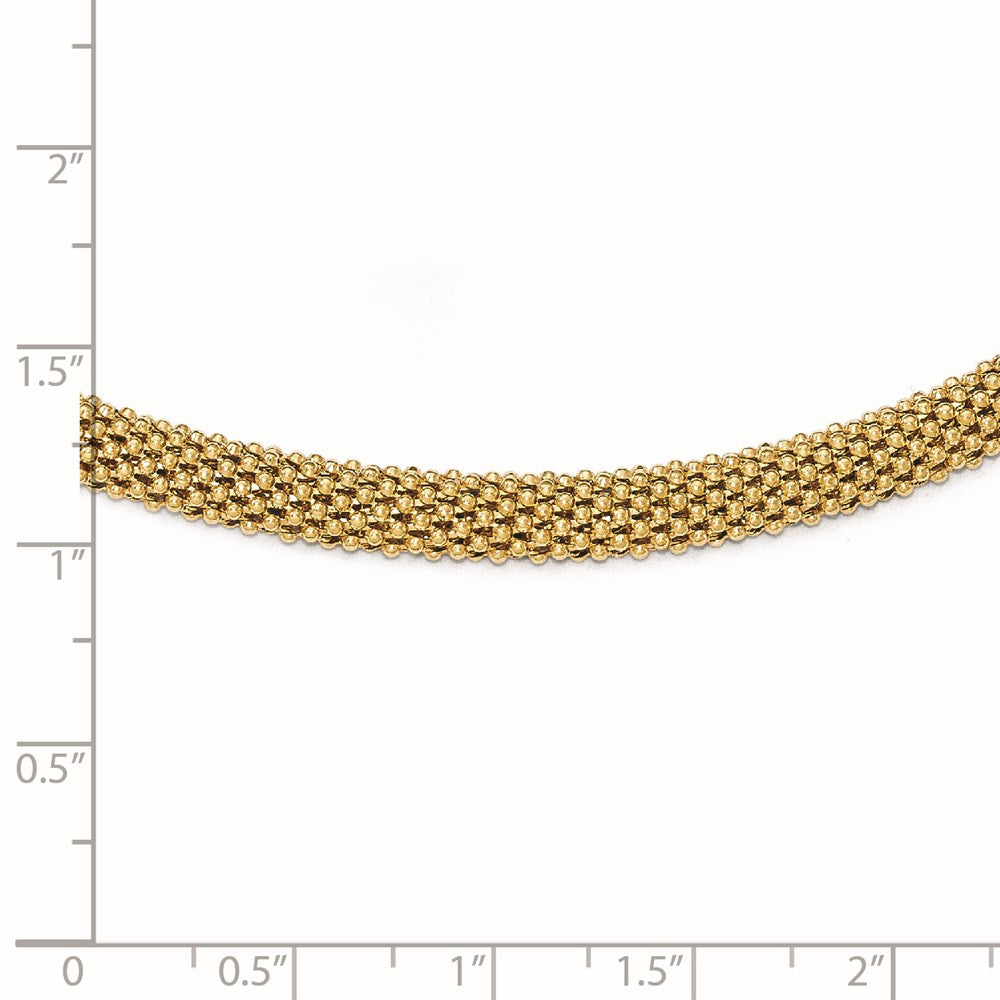 Sterling Silver Gold-Tone Polished Mesh Necklace