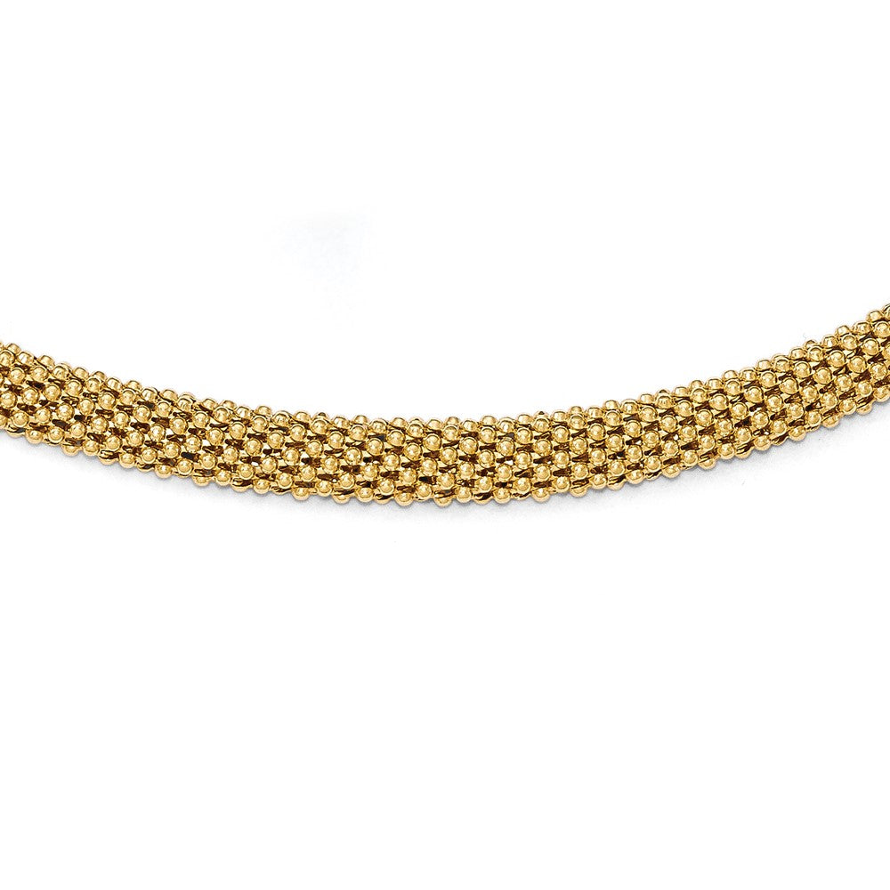 Sterling Silver Gold-Tone Polished Mesh Necklace