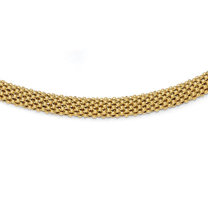 Sterling Silver Gold-Tone Polished Mesh Necklace