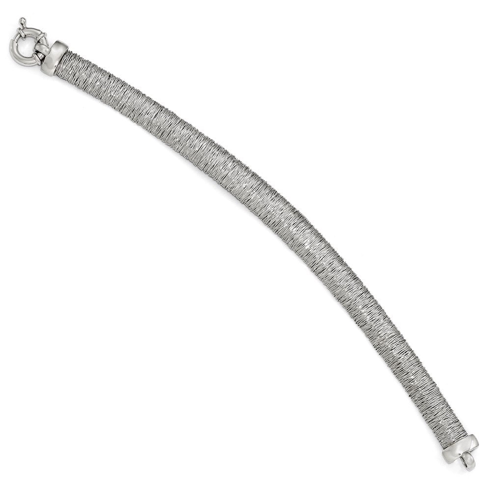 7.5 Inch Sterling Silver Polished And Textured Bracelet