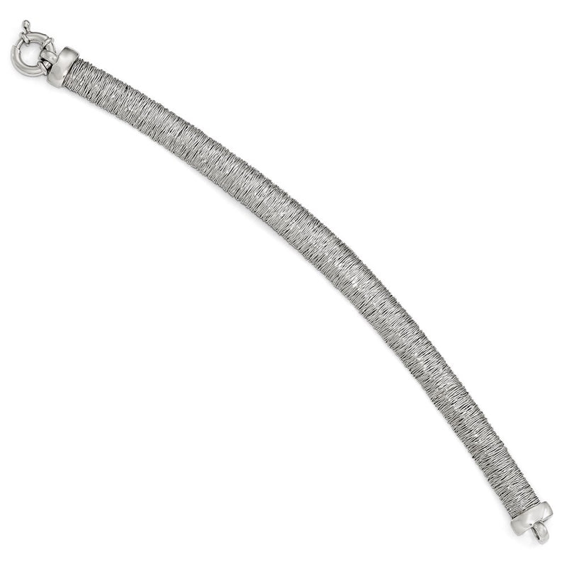 7.5 Inch Sterling Silver Polished And Textured Bracelet